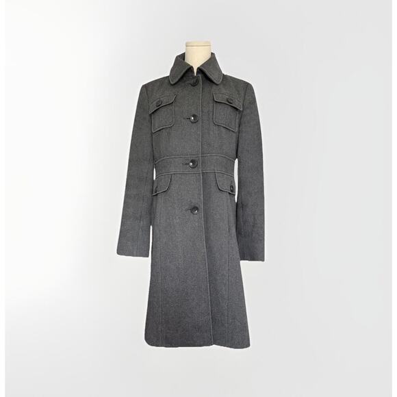 Kenneth Cole Steampunk Wool Coat 6 Gray Formal Military Classic Grunge Outdoor - Picture 1 of 11